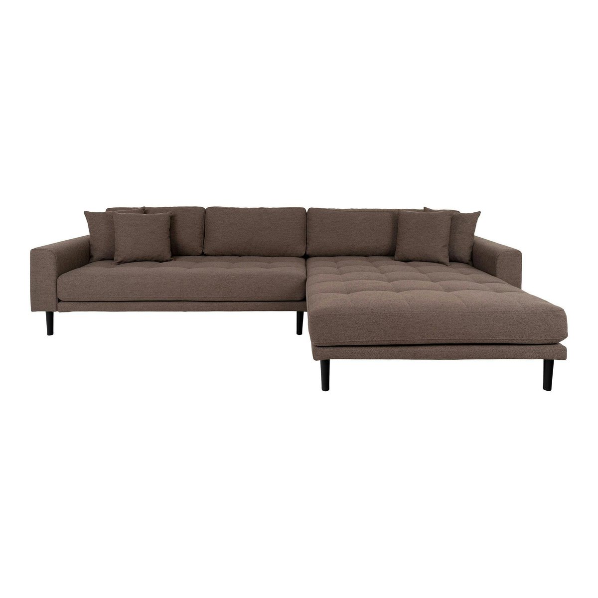 Canapé d'angle avec méridienne large AMSTERDAM marron - méridienne droite, PIER IMPORT