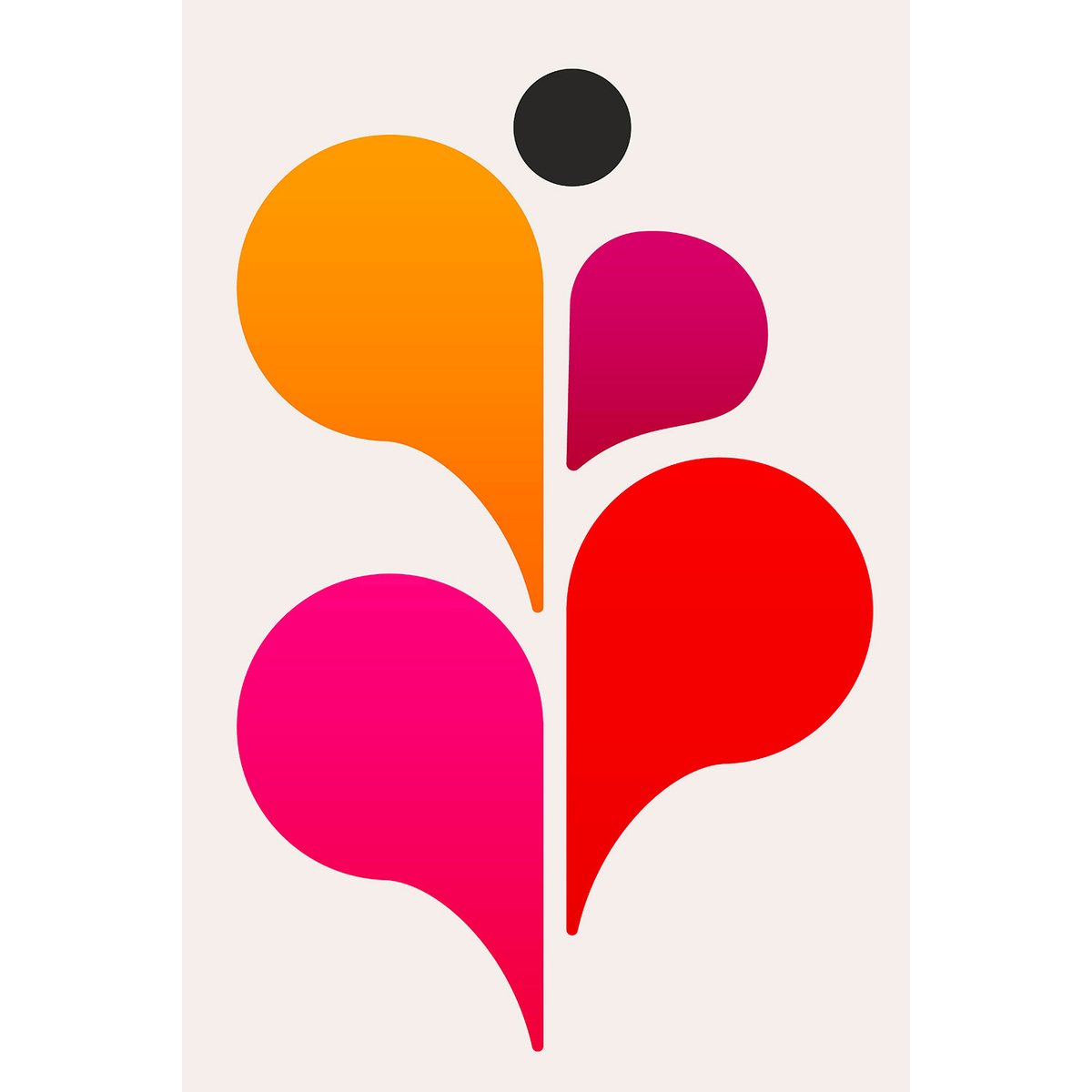 Tableau seventies pink tableau alu dibond, HEXOA