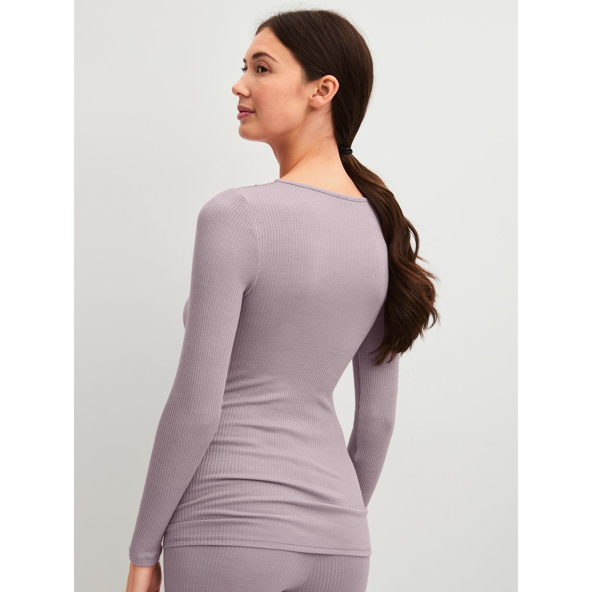 manches longues Laine SILKY WOOL JOY purple dove, CALIDA