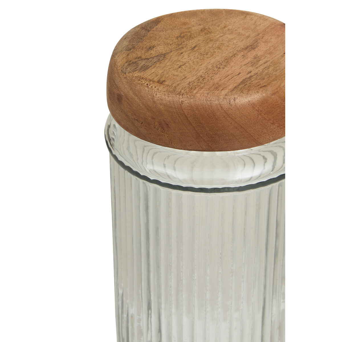 Medium Glass Storage Jar with Mango Wood Lid brown, SO'HOME