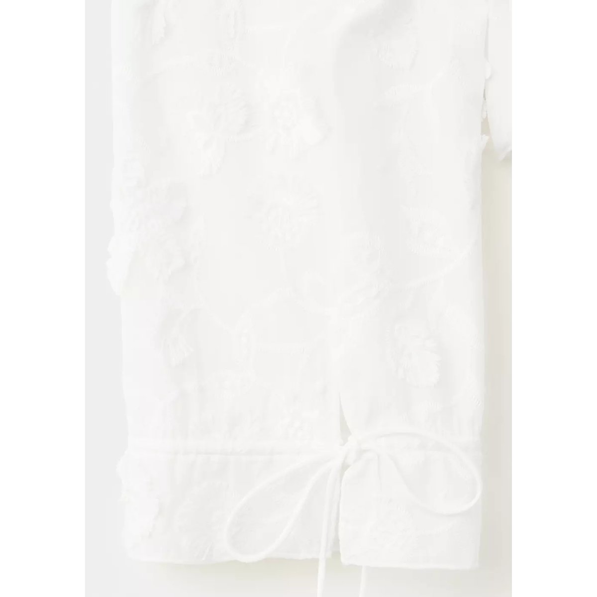 Blouse en coton fleurs brodées blanc, MANGO
