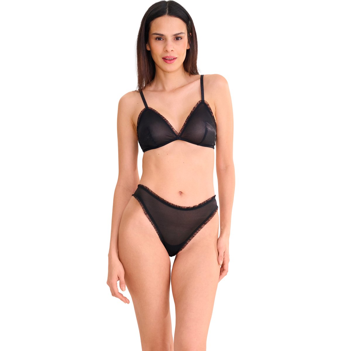 Soutien-gorge bralette triangle sans armatures SHINY STAR noir, LISCA