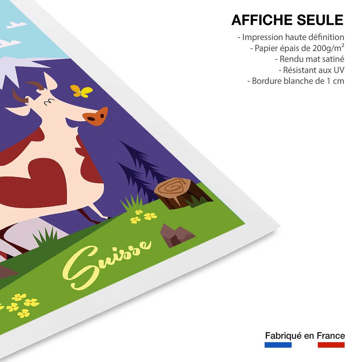 Poster de l'amour des alpes suisse affiche seule, HEXOA