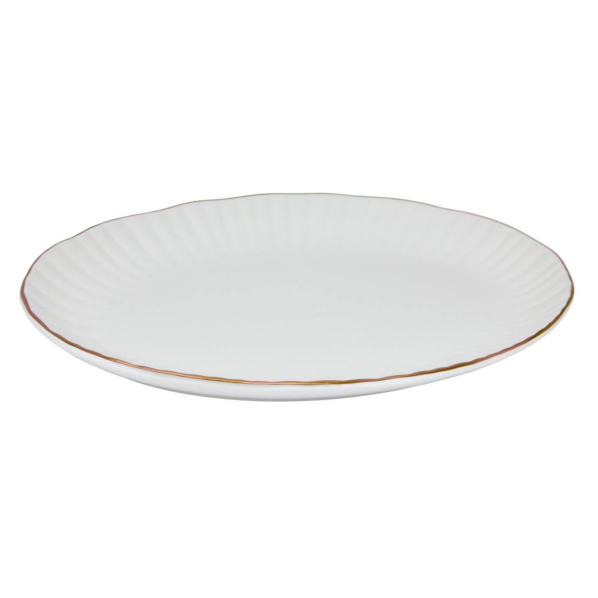 Plat ovale en porcelaine DAPHNE blanc, ATMOSPHERA