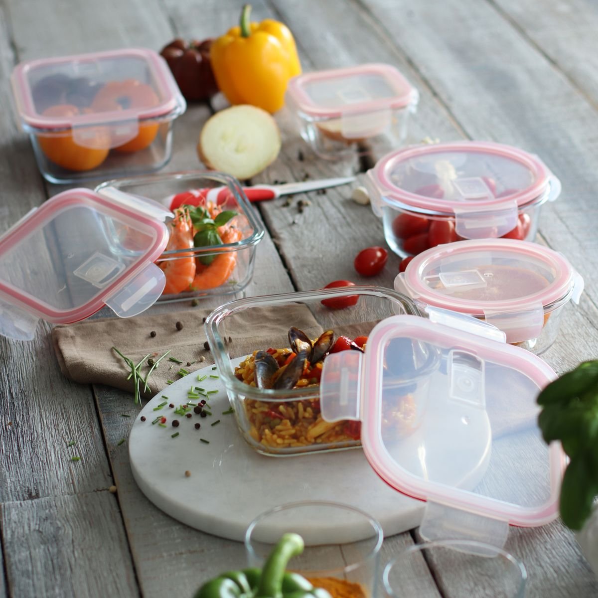 Boîte hermétique carré 310ml en verre, CLÉMENTINE transparent, MENASTYL