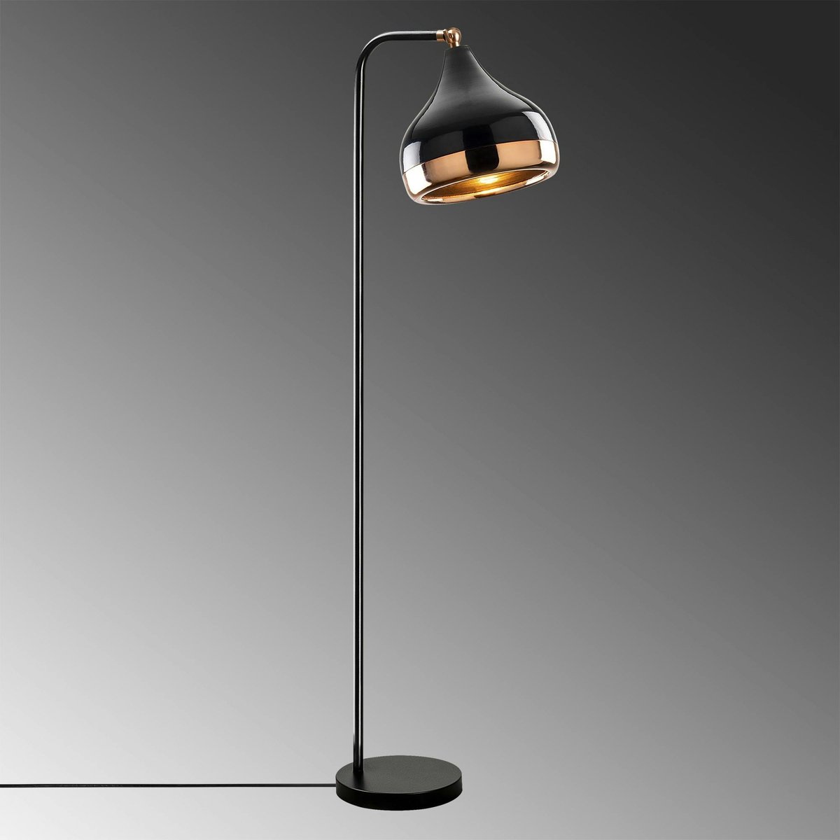 Lampadaire design noir et doré à tête orientable SILE noir, PIER IMPORT