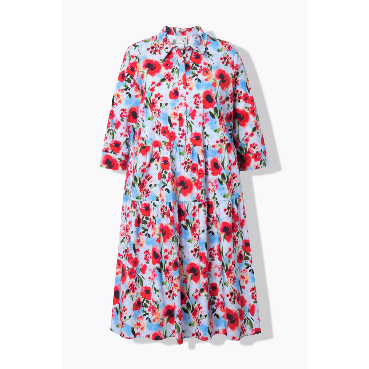 Robe chemisier imprimé coquelicots rouge pavot, ULLA POPKEN