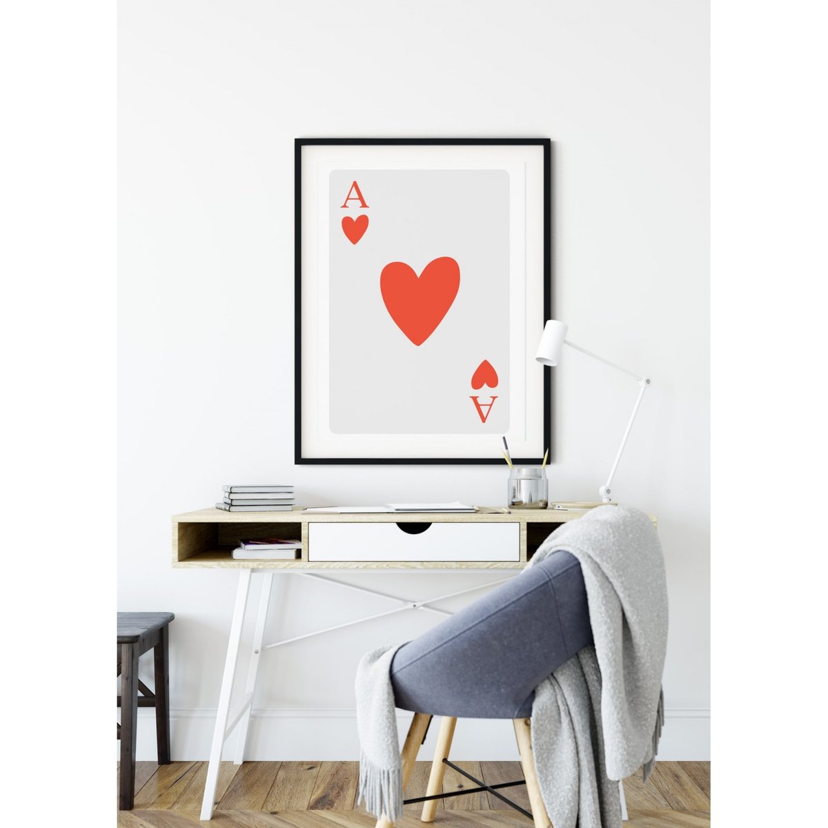 Affiche As de coeur rouge blanc, L'AFFICHERIE