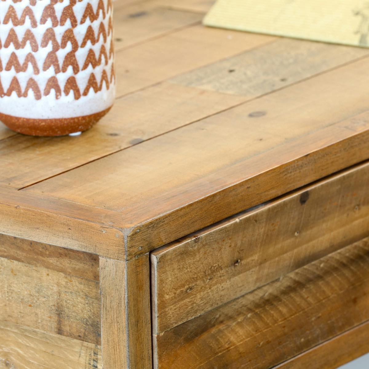Console d'entrée 2 tiroirs en bois recyclé BRISBANE bois naturel, PIER IMPORT