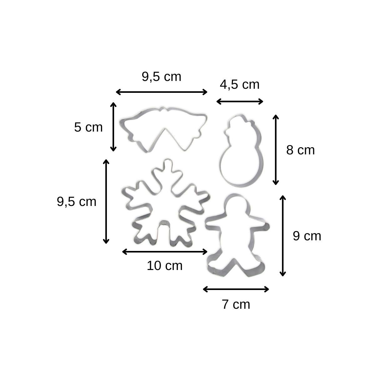 Lot de 4 emporte-pièces de Noël inox, ZENKER