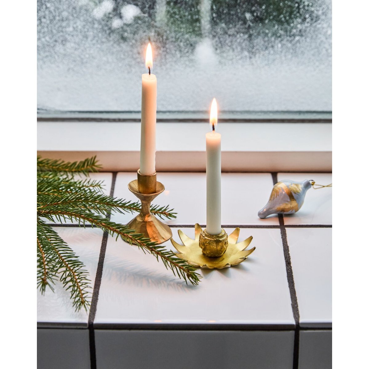 Lot de 3 bougeoirs en laiton Starry or, HOUSE DOCTOR