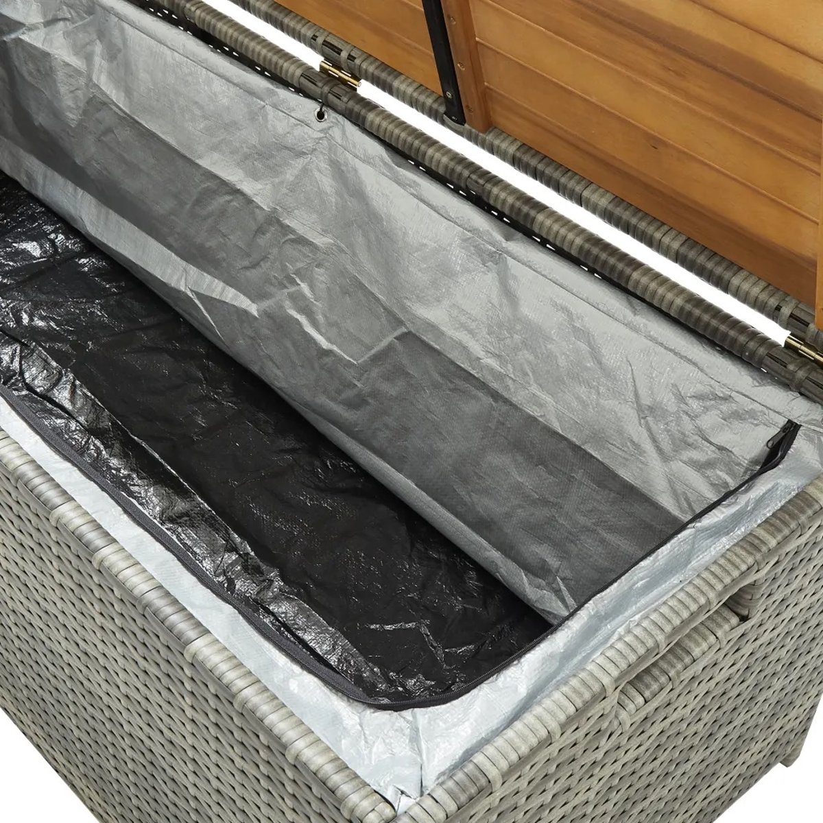 Banc de rangement de jardin gris clair, HOME MAISON