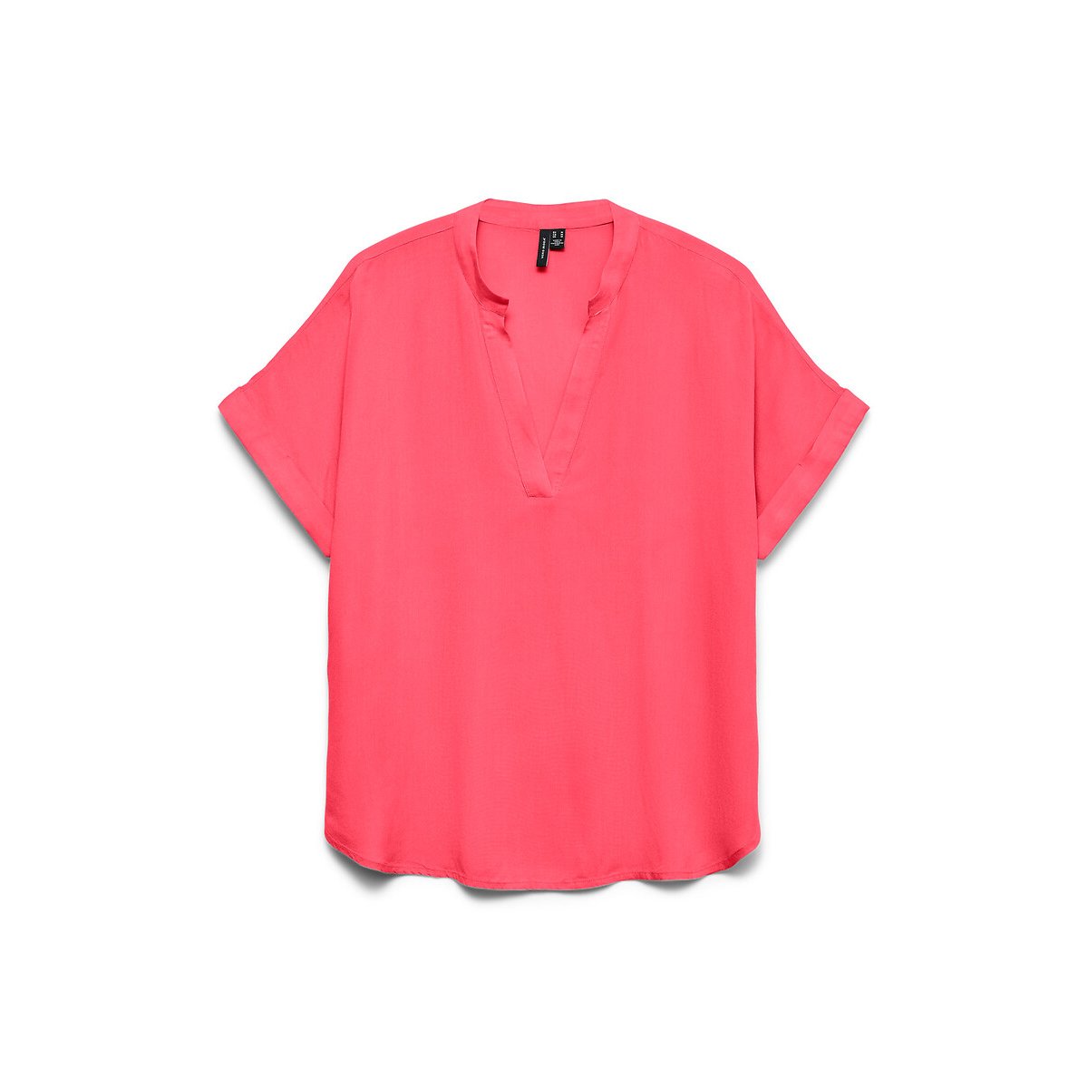Blouse col v, manches courtes corail, VERO MODA
