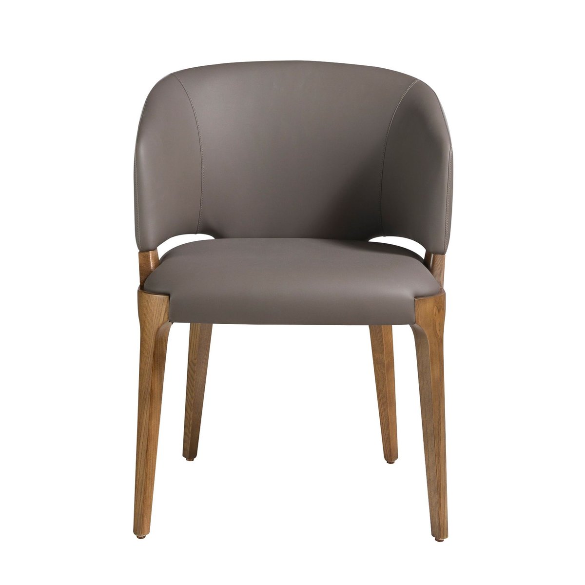 Chaise en similicuir foncé noyer | taupe, ANGEL CERDA
