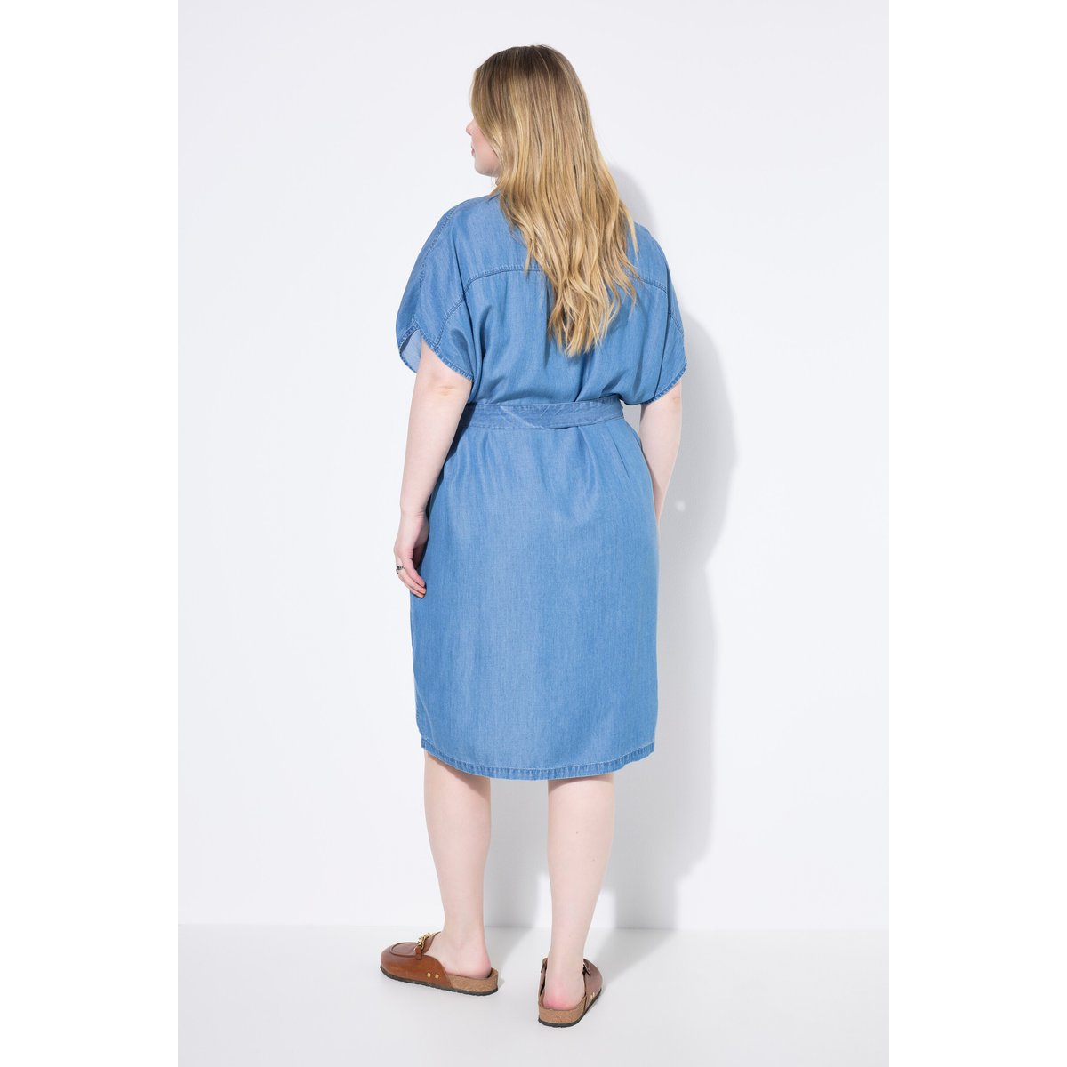 Robe chemisier en denim souple bleu jean, STUDIO UNTOLD