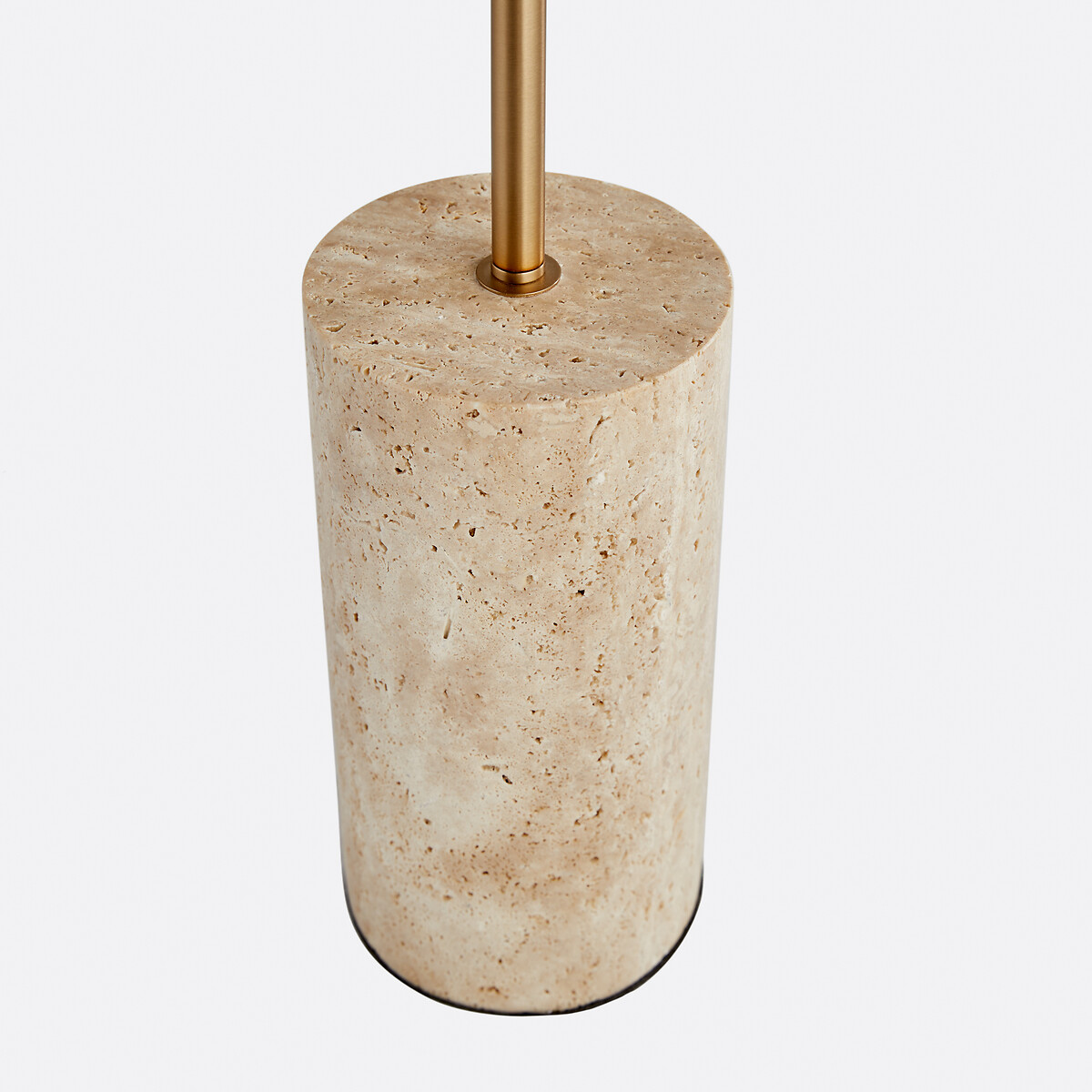 Candeeiro de pé em vidro opalino, rotim e travertino, Javana natural, LA REDOUTE INTERIEURS