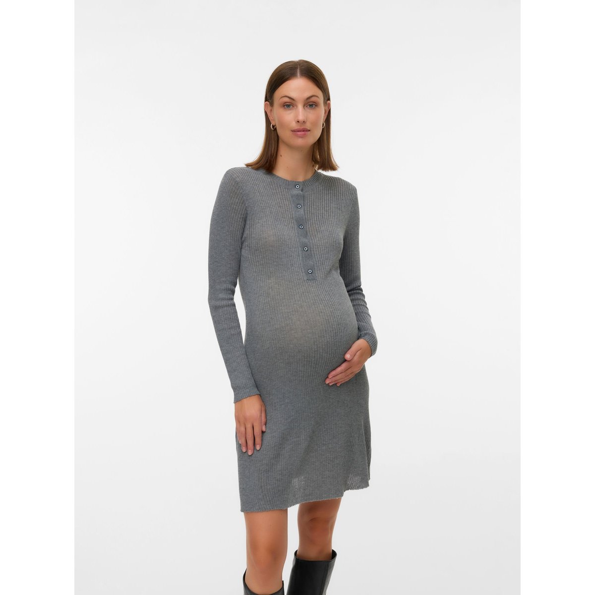 Robe En Maille grise - thunderstorm, MAMA LICIOUS
