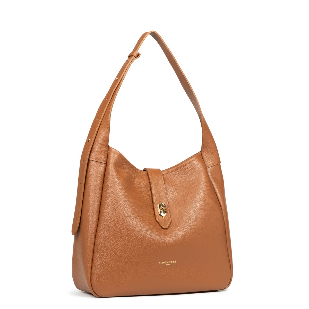 Grand sac seau, Made in France TOP DOUBLE camel - in - orange, LANCASTER