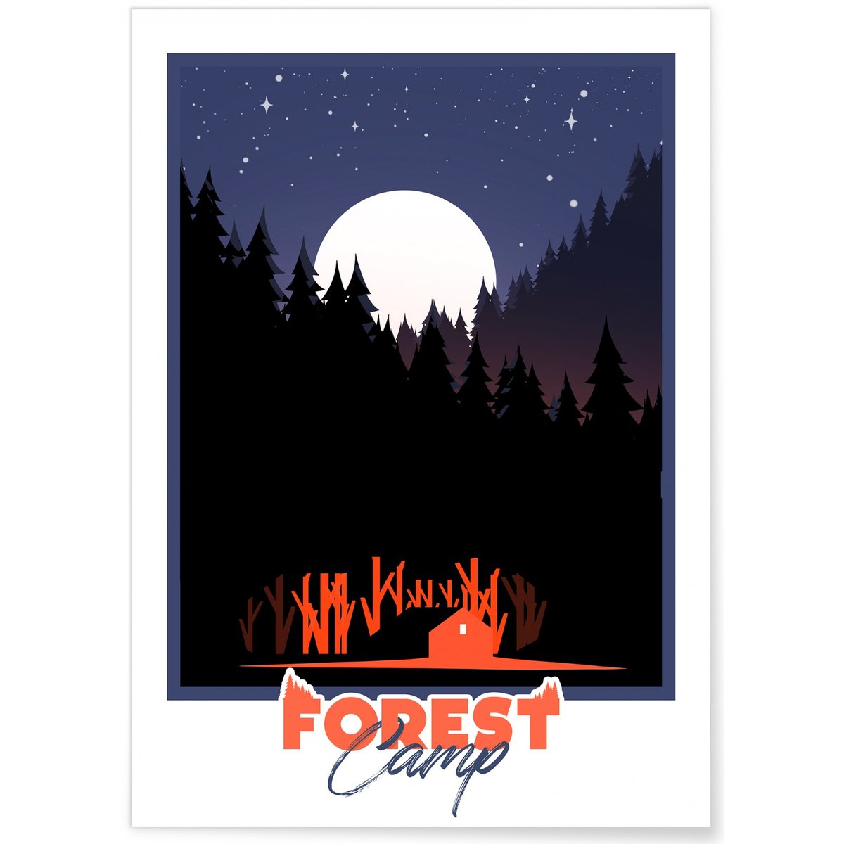 Affiche Forest Camp blanc, L'AFFICHERIE