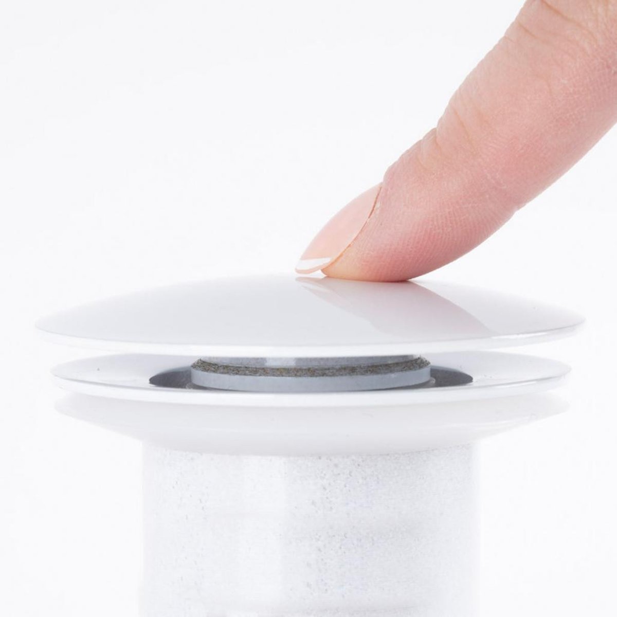 Bonde ronde pour lavabo pop up avec trop plein blanc, WANDA COLLECTION