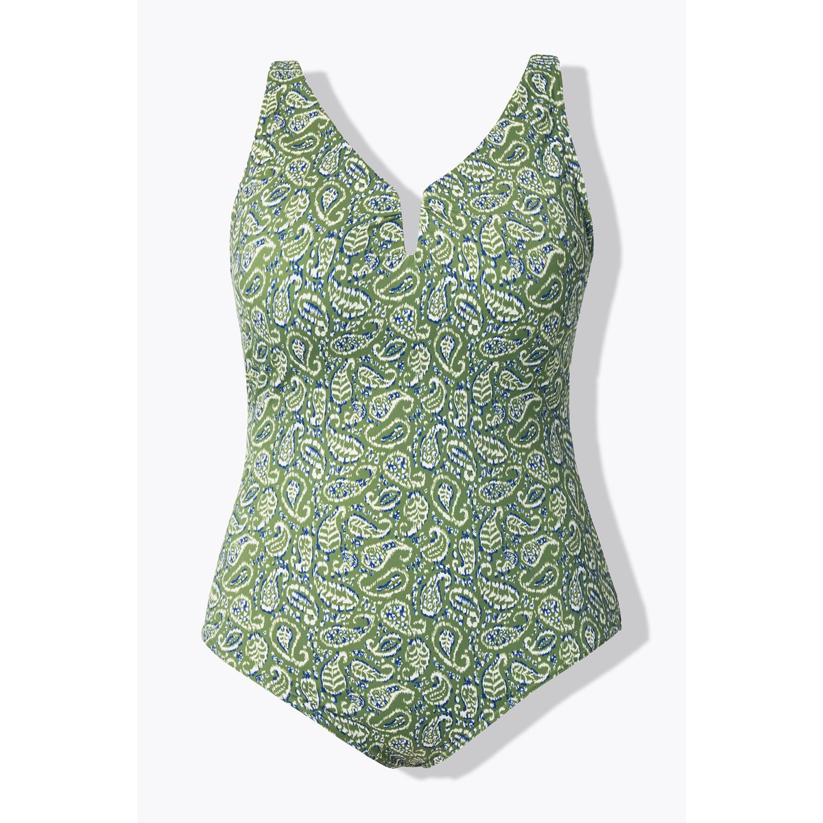 Maillot de bain, encolure en V fendue olive, STUDIO UNTOLD