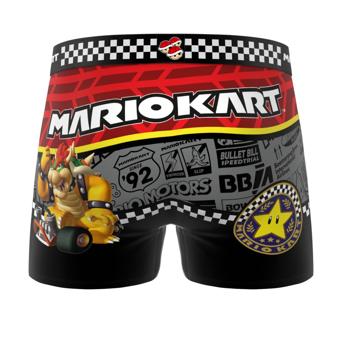 Lot De 3 Boxers Mario Kart rouge/noir/bleu/vert/gris/blanc, FREEGUN