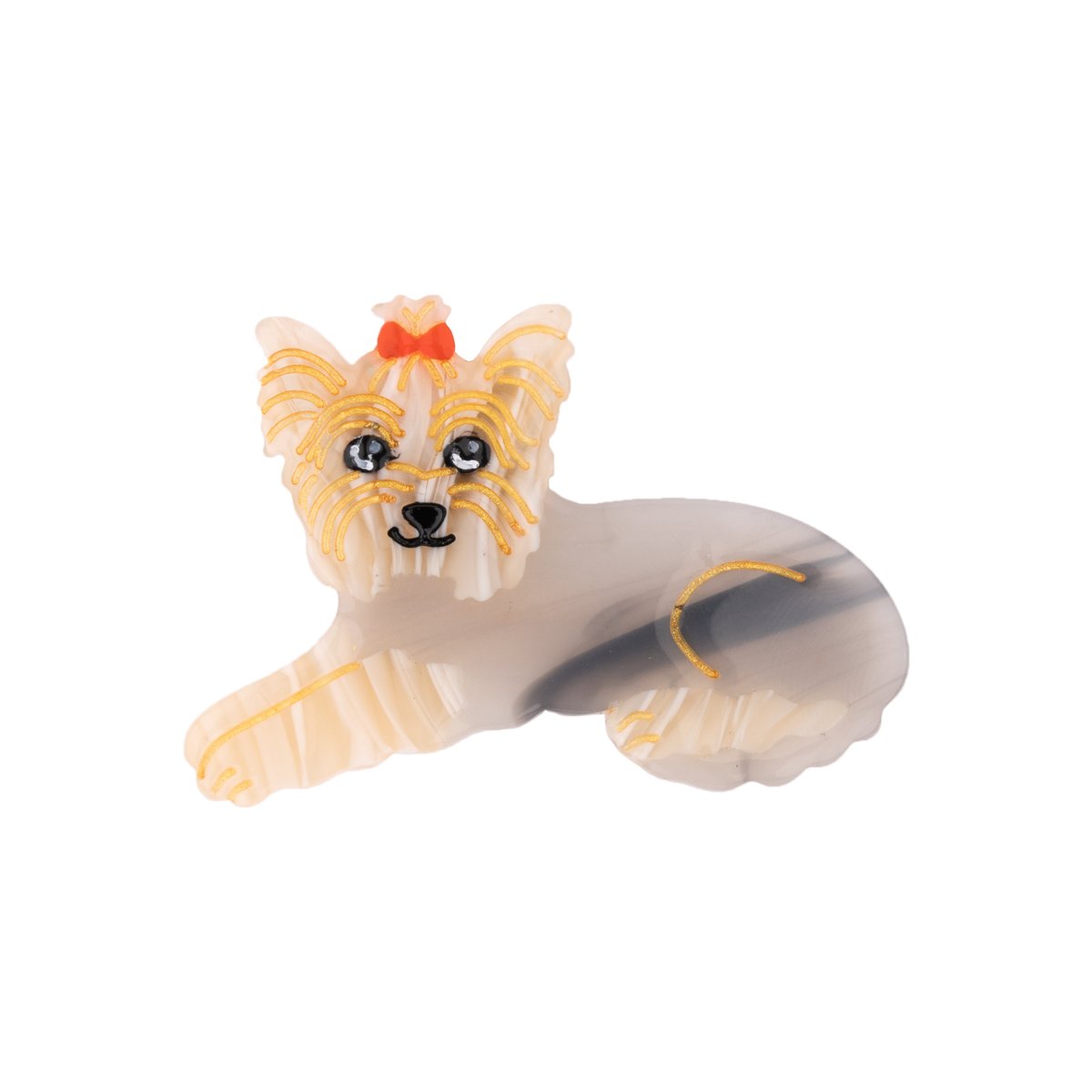 Barrette YORKSHIRE beige et gris, COUCOU SUZETTE