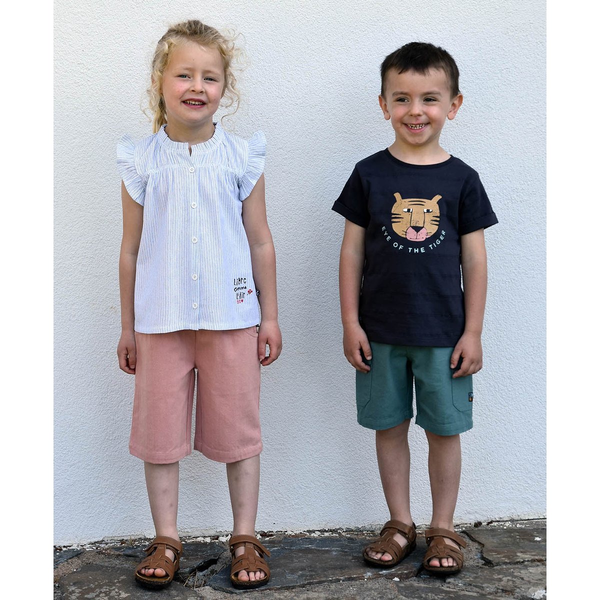Tshirt maille fantaisie manches courtes ray gris, SUCRE D'ORGE