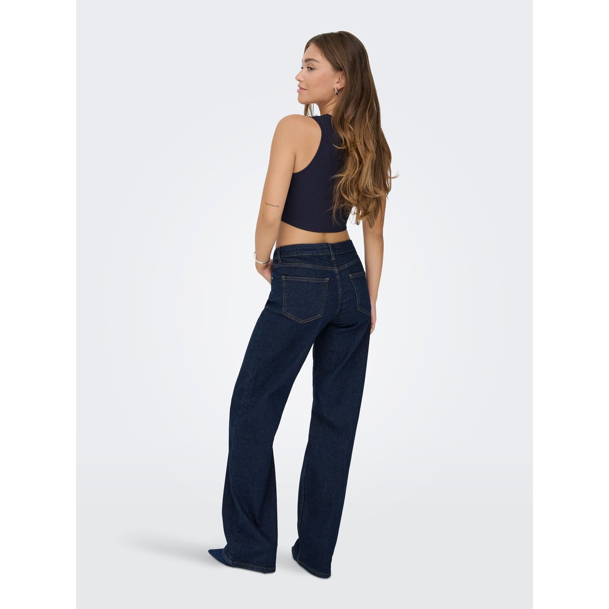 Jean À Jambe Large dark blue denim 1, ONLY