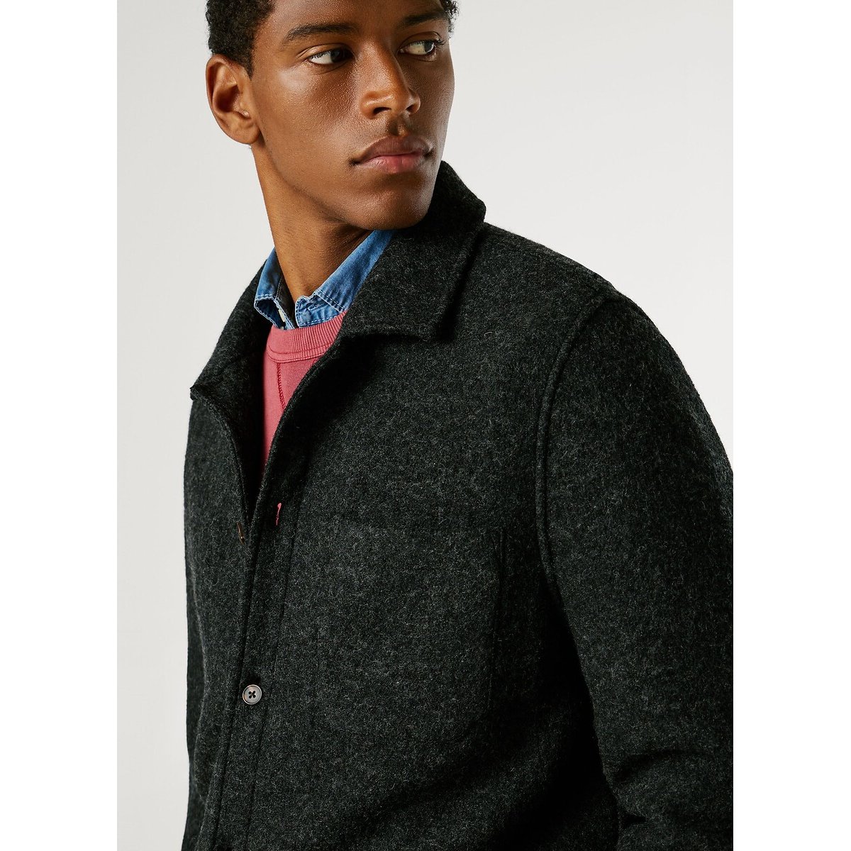 Veste en laine mélangée PATRICK gris anthracite, PEPE JEANS