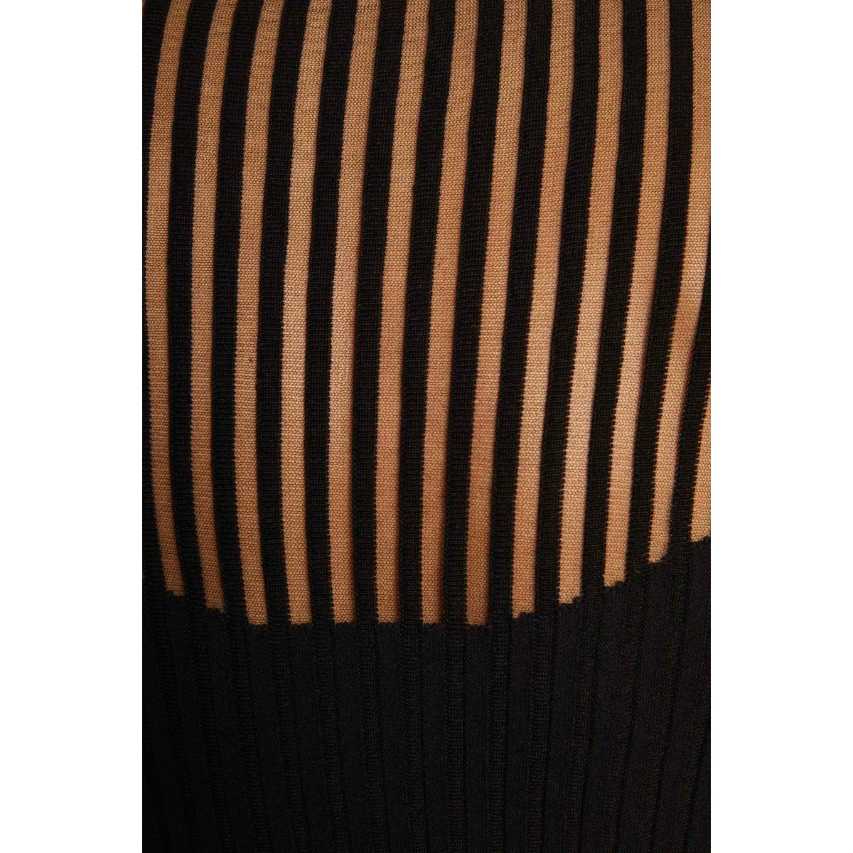 Pull manches longues col montant noir, MORGAN