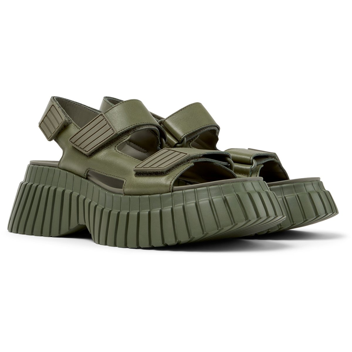 Sandales BCN cuir vert moyen, CAMPER