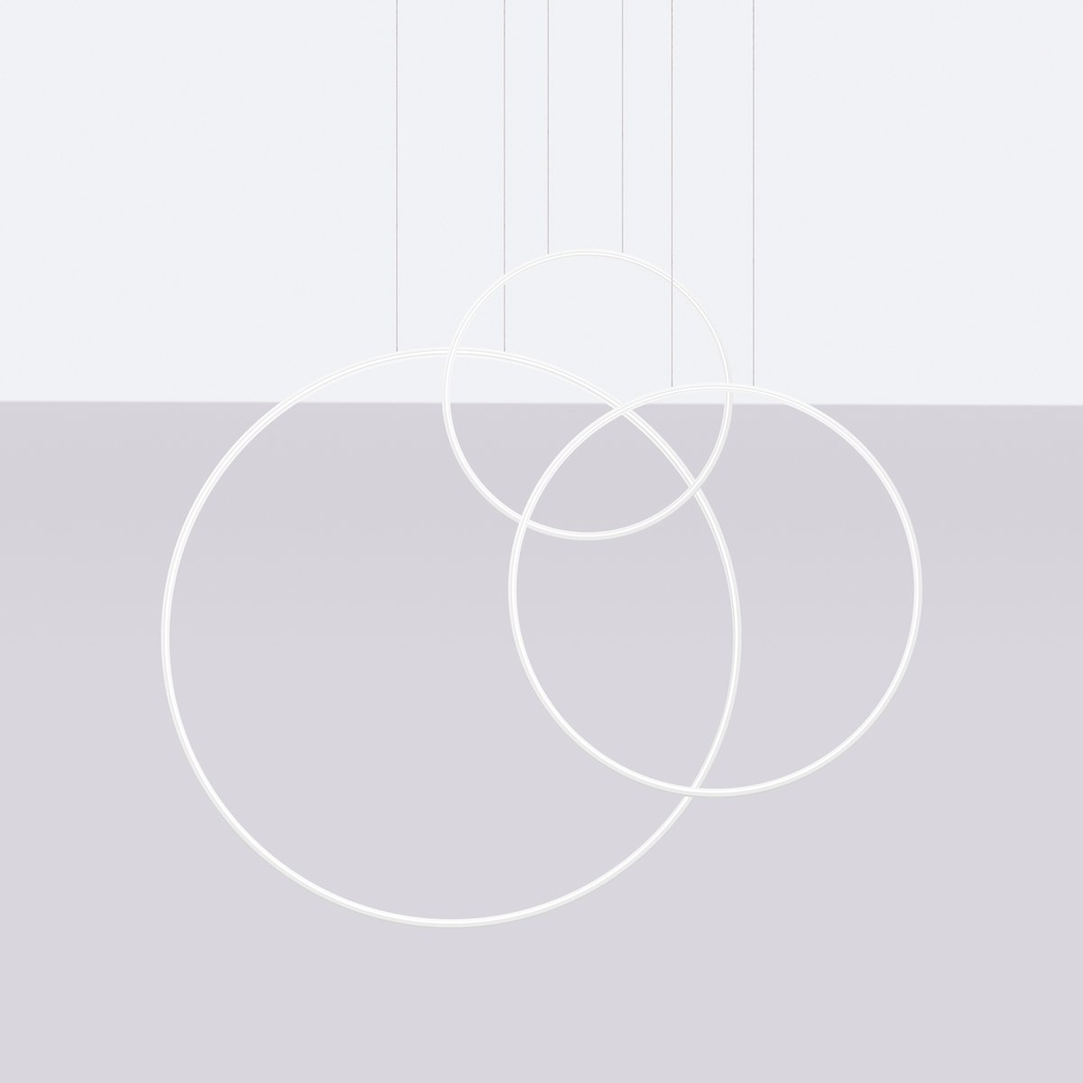 Suspension Aluminium Blanc LED 3 Rio blanc, EDEN
