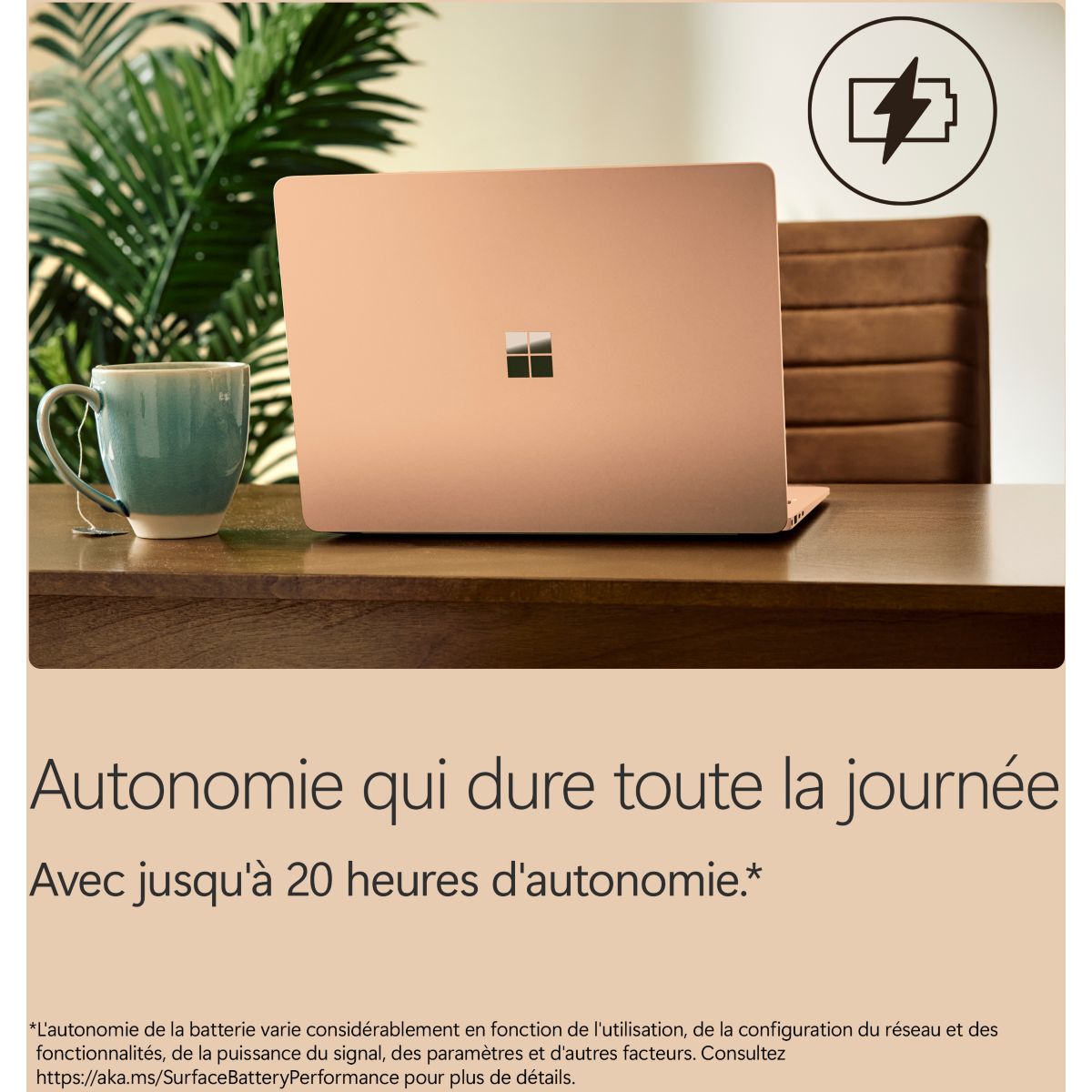 Ordinateur portable SURFACE LAPTOP 8e DUNE 13,8" Tactile Snapdragon X plus 16 Go RAM LPDDR5x SSD 512 Go Copilot+PC couleur unique, MICROSOFT