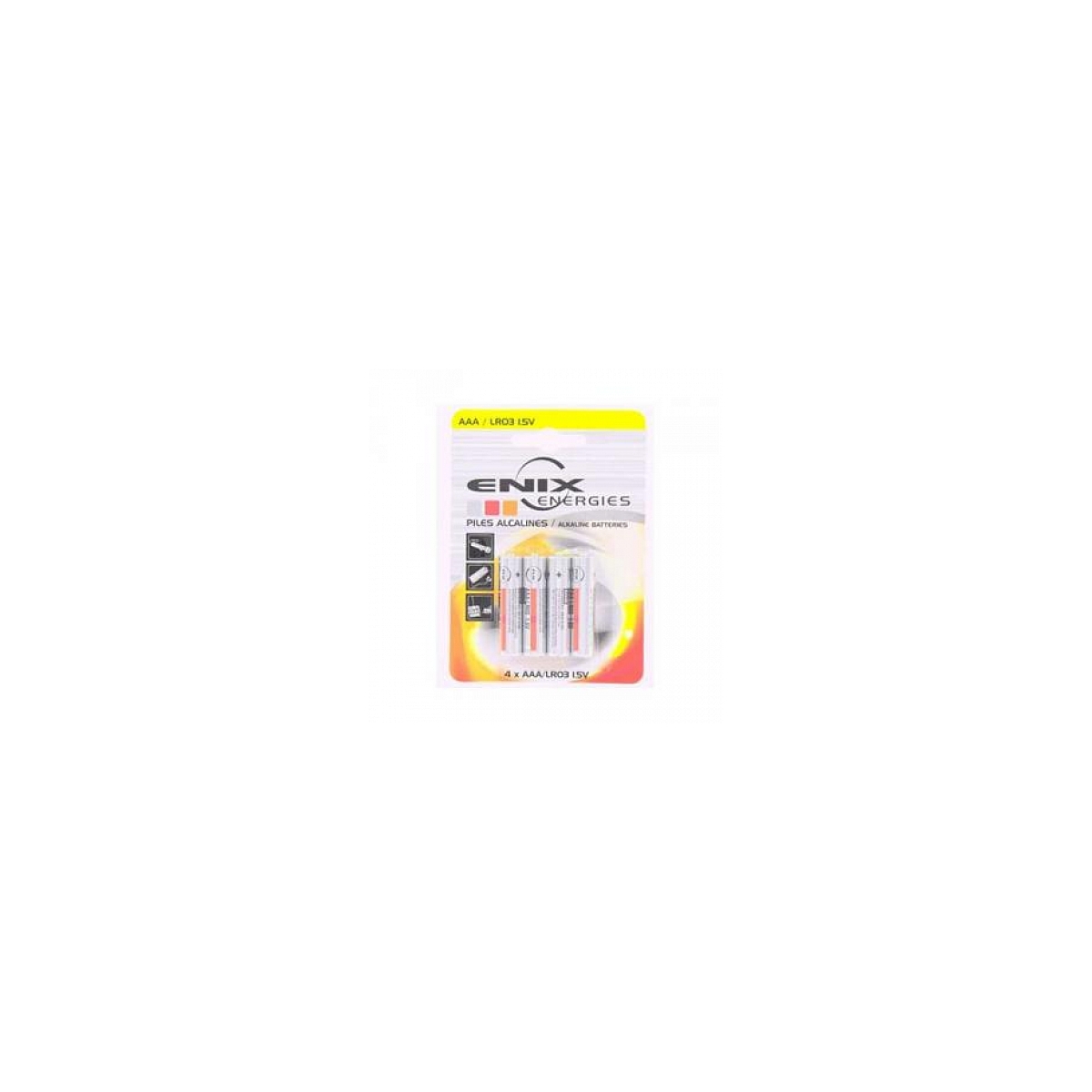 Blister 4 piles Alcaline LR03 NX AAA couleur unique, ENIX ENERGIE