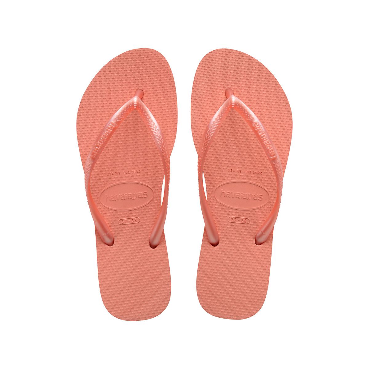 Teenslippers slim square metallic roze Havaianas La Redoute