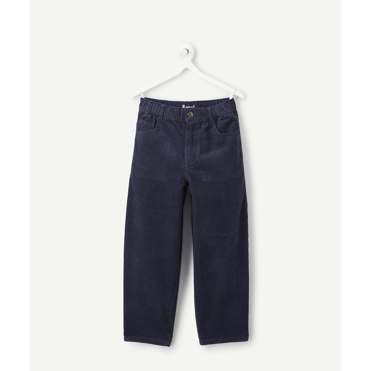 Pantalon forme baggy en velours bleu marine, TAPE A L'OEIL