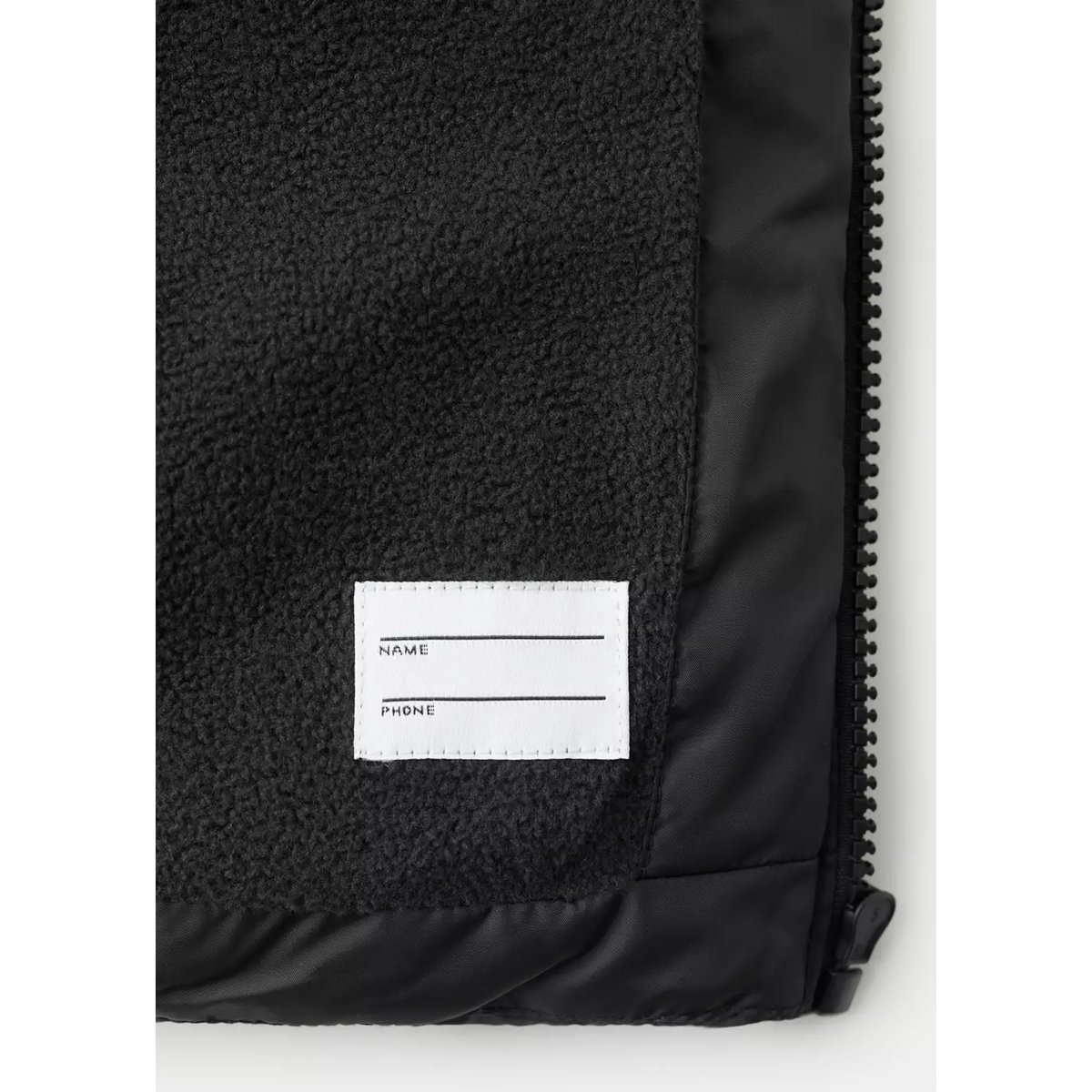 Anorak long matelassé capuche noir, MANGO KIDS