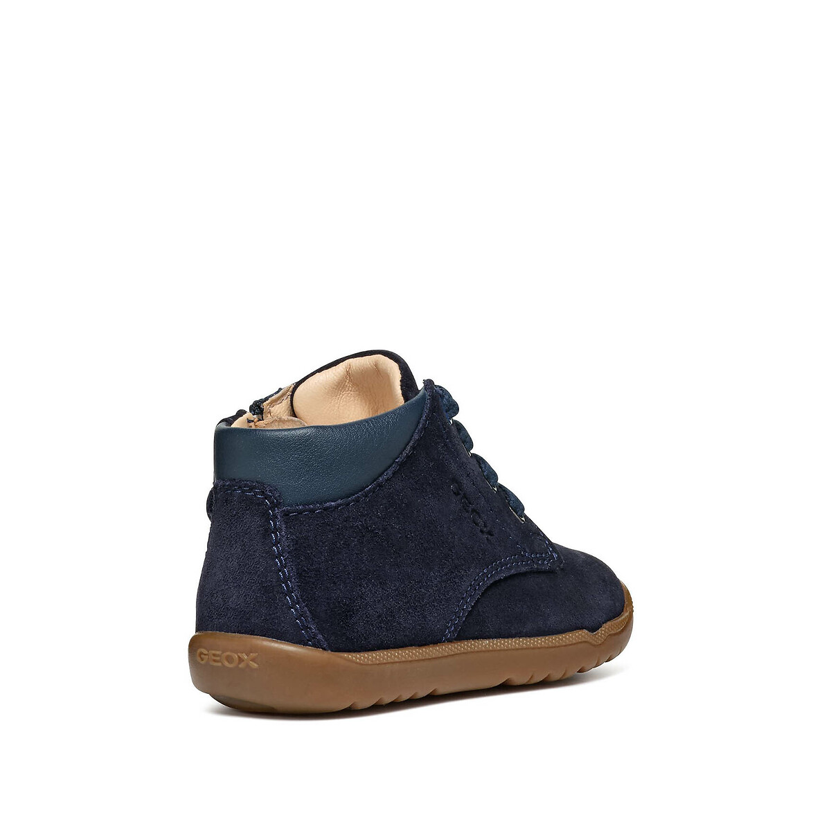 Kids Macchia Ankle Boots in Suede with Laces navy blue, GEOX