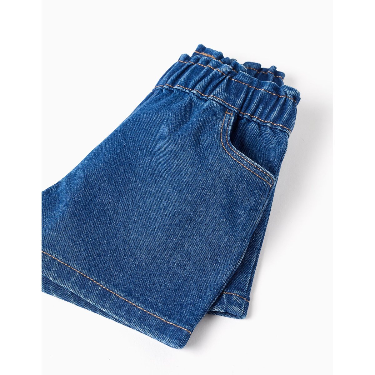 Short en jean avec taille paperbag bleu, ZIPPY