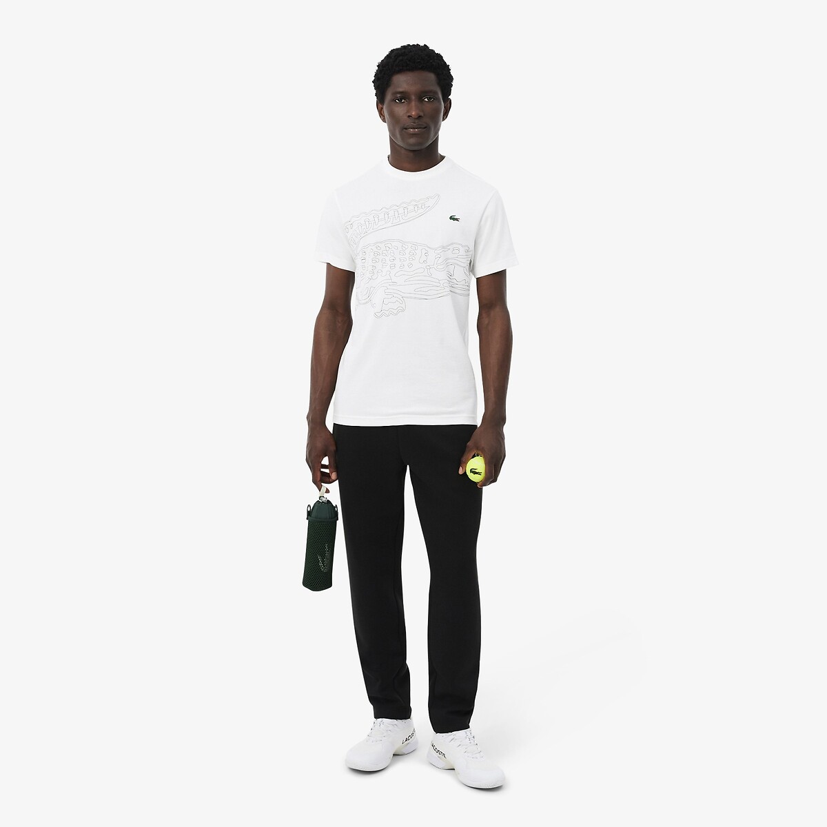 XXL Logo Print Sports T-Shirt white, LACOSTE
