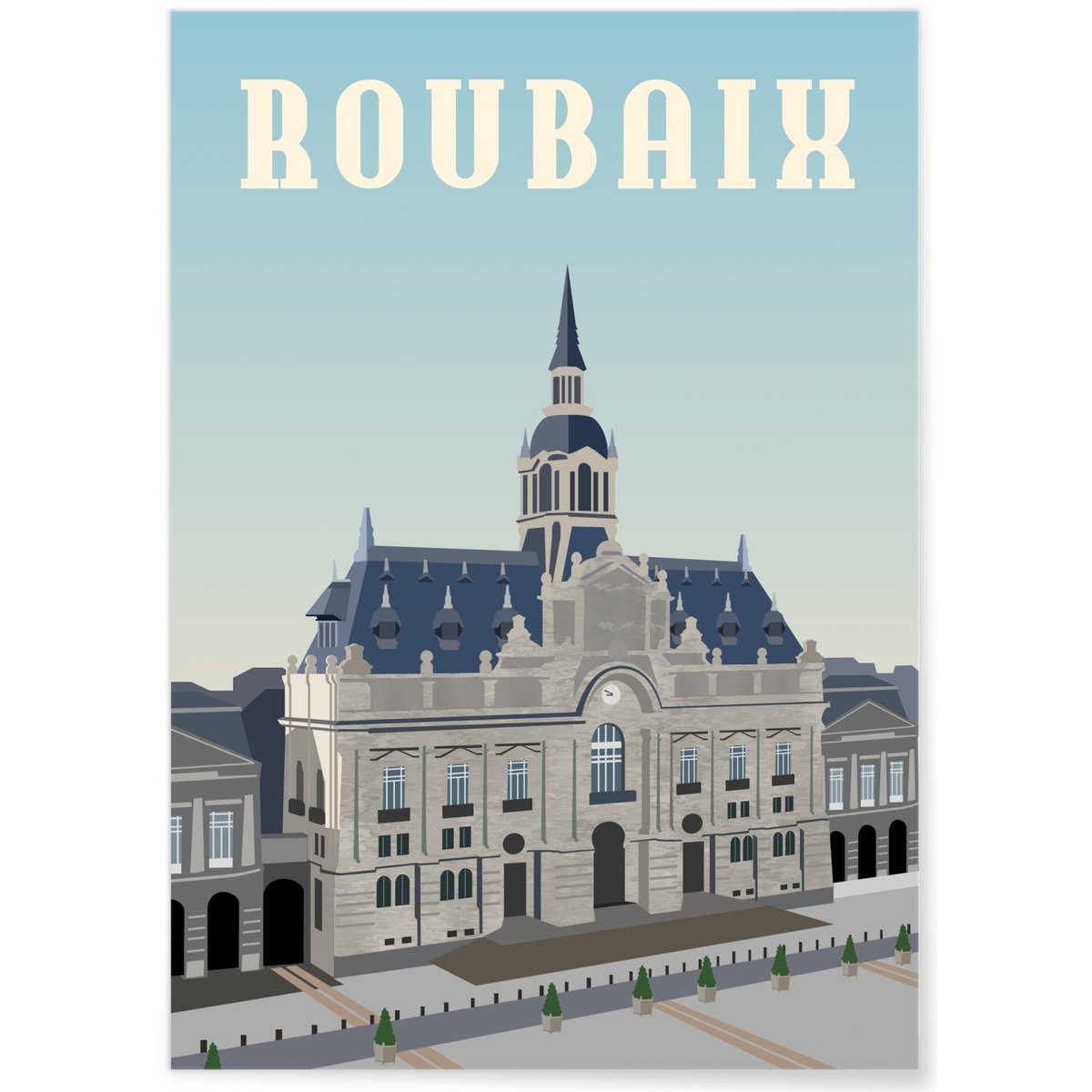 Affiche ville de Roubaix blanc, L'AFFICHERIE