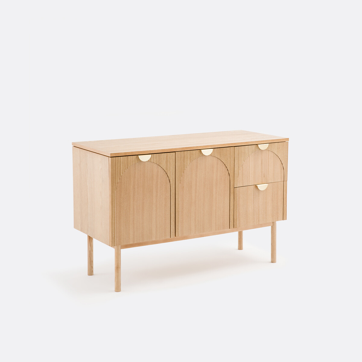 Meuble double vasque, 2 portes + 2 tiroirs, Gisela plaqué frêne, LA REDOUTE INTERIEURS