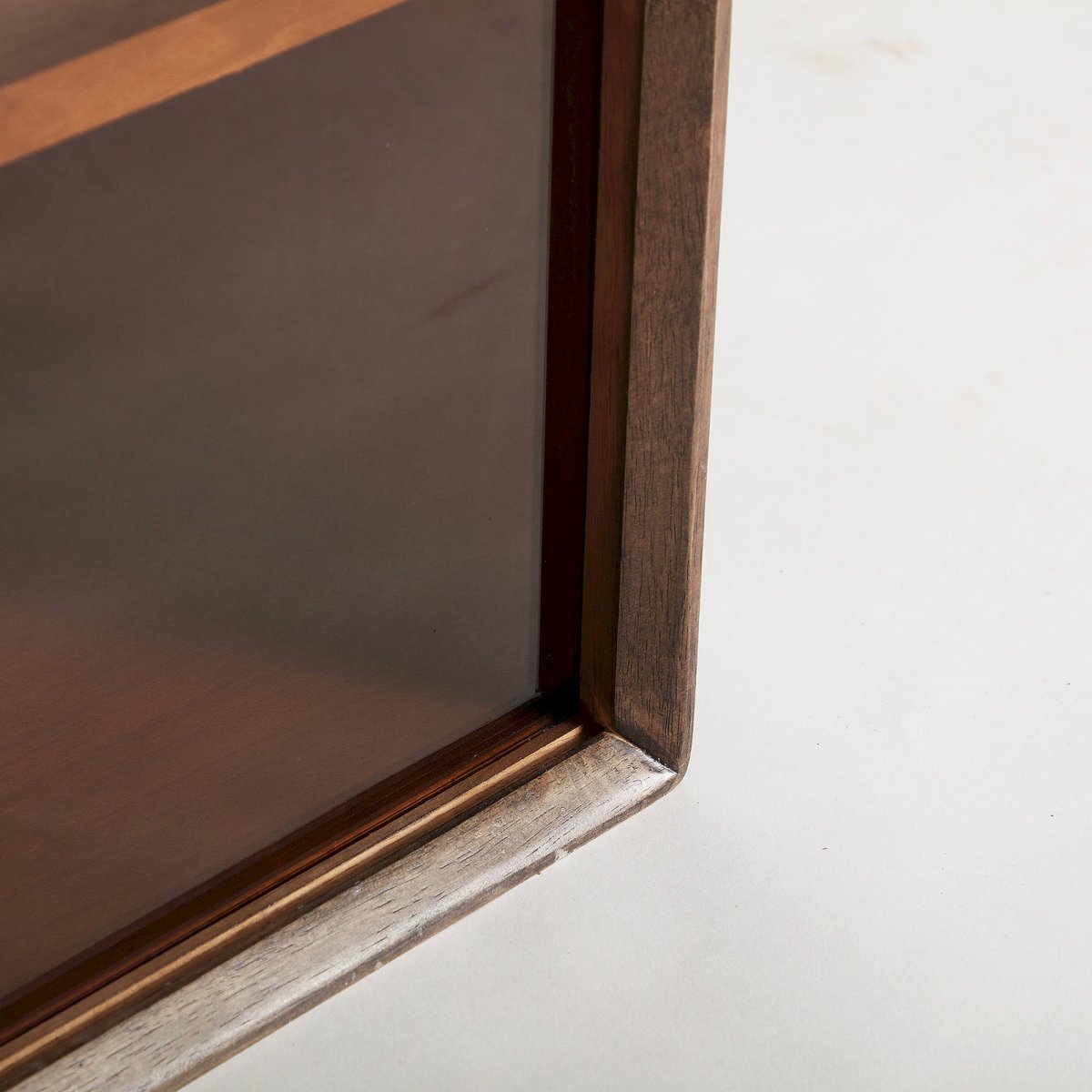 Vitrine modulable bois collection VACIO marron et verre ambré, RECOLLECTION