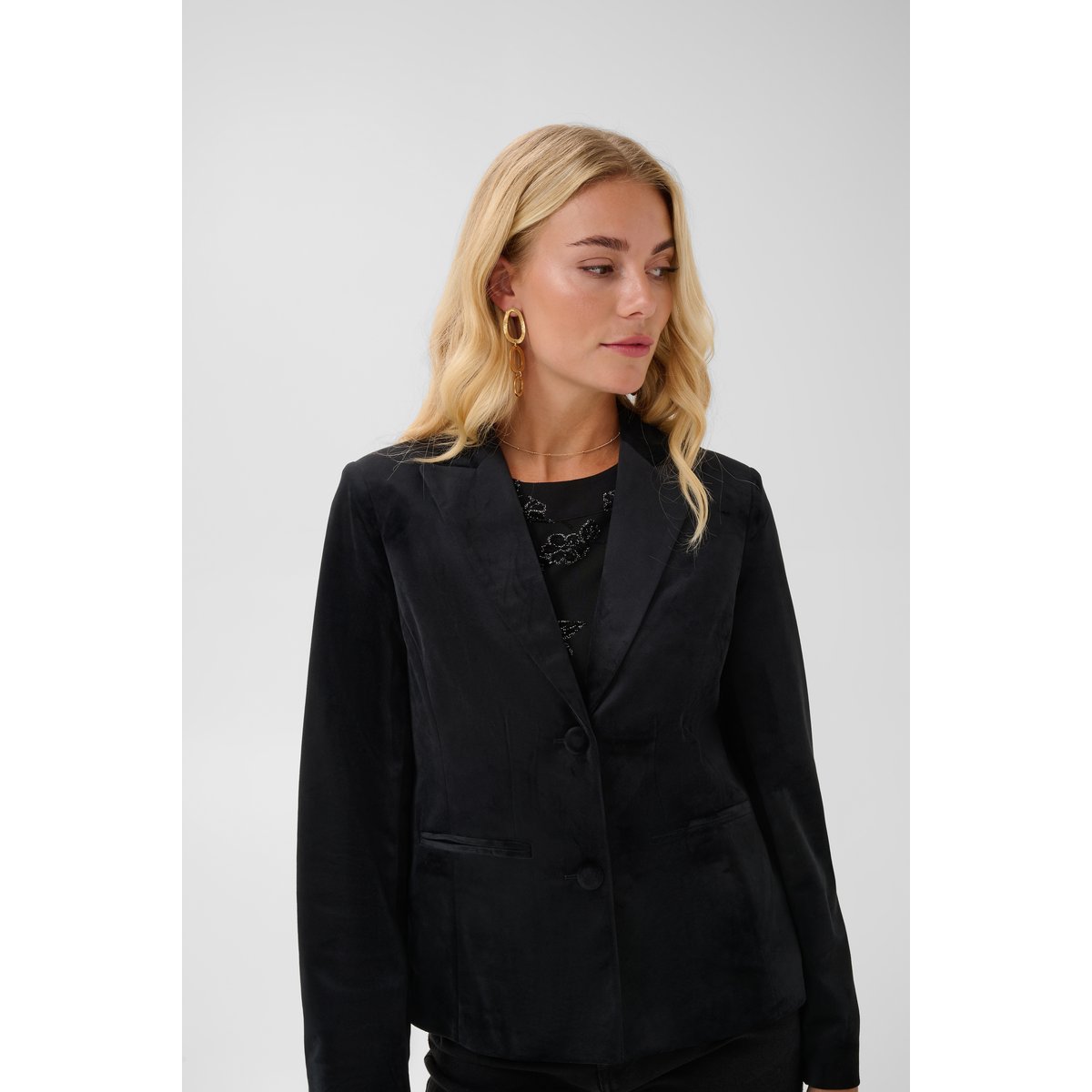 Blazer noir pitch black, CREAM