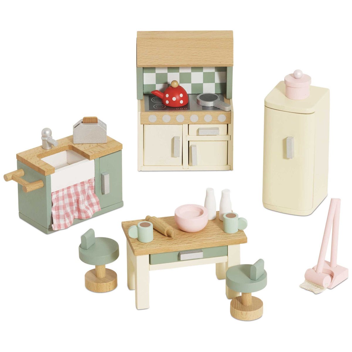 Cuisine pour maison de poupée beige, blanc, vert, LE TOY VAN