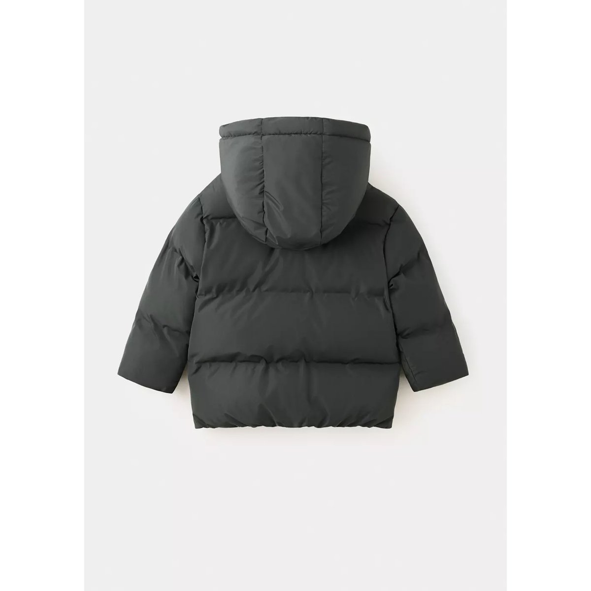 Anorak matelassé à capuche gris anthracite, MANGO BABY