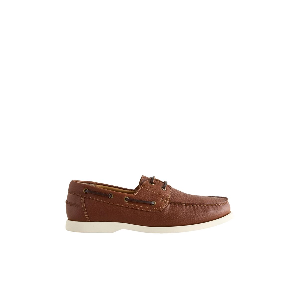 Chaussures bateau en cuir n.premium marron fauve, NEXT