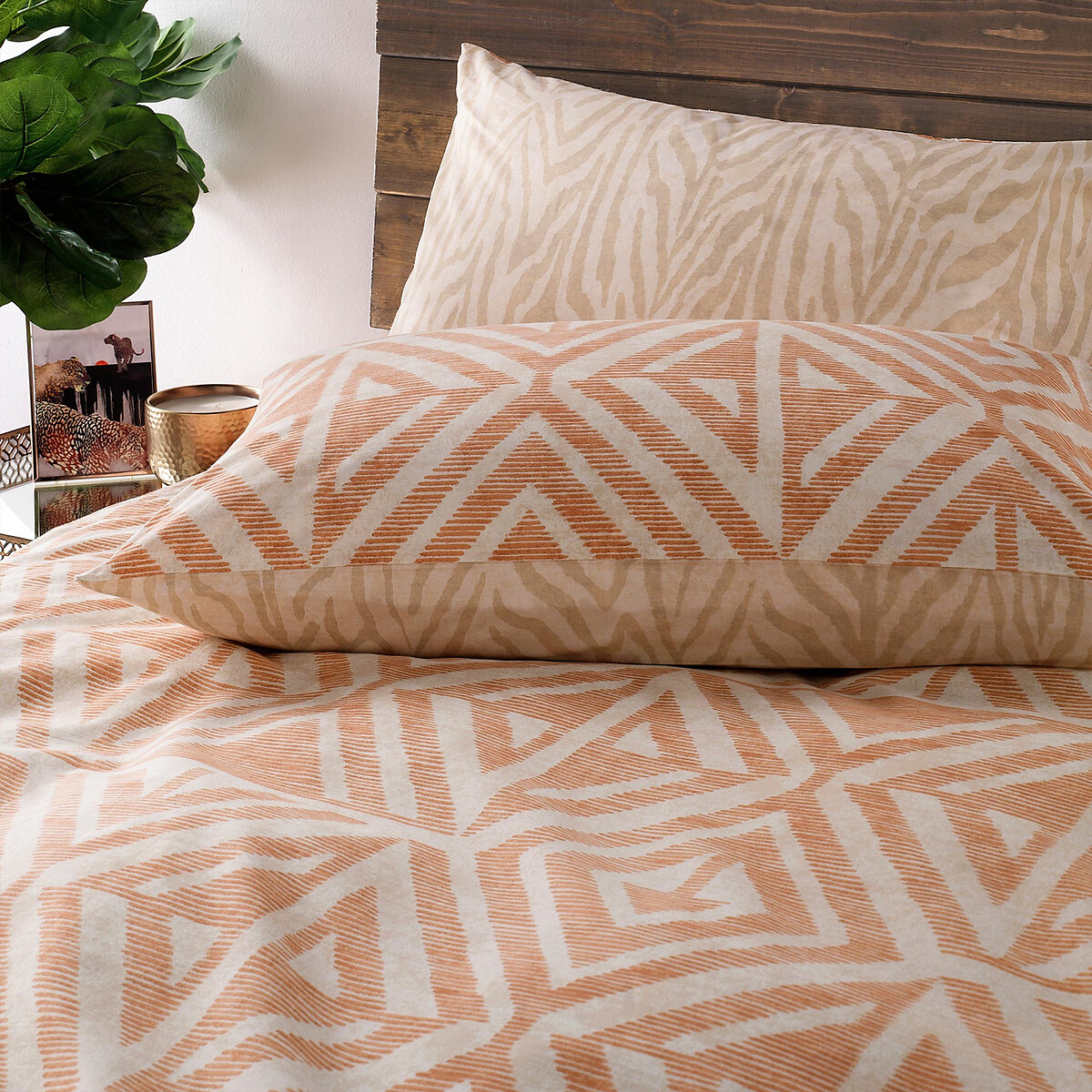 Tanza Cotton Mix Duvet Cover and Pillowcase Set terracotta, FURN.
