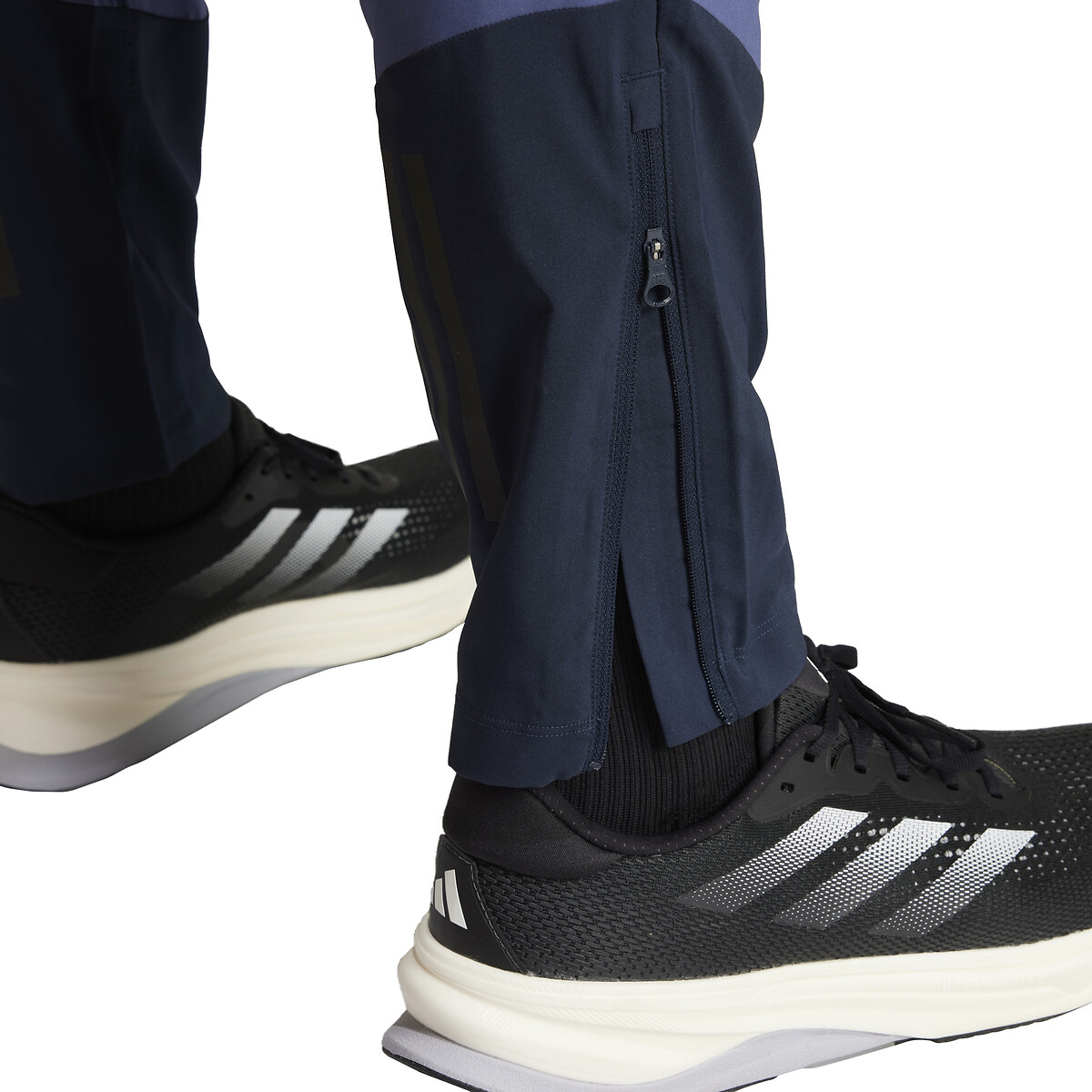 Pantaloni da running bicolore con piccolo logo 90001524, adidas Performance